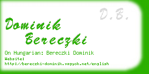 dominik bereczki business card